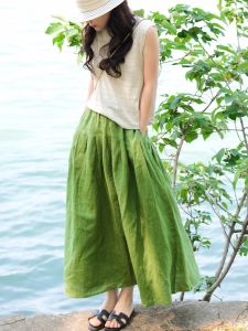 XIAOER | Chân Váy Gấm Thoáng Khí Giúp Gọn Gàng Thoải Mái