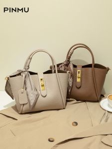 PINMU | 2026 New Fashion Spring Summer Leather Bucket Bag Handbag