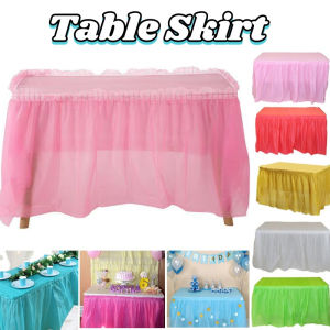 High quality Table Skirt Waterproof Plastic Table Cover For Happy Birthday Party Wedding Festival Need Decor