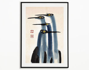 Japanese Okinawa Vintage Canvas Art Print - Frameless Japanese Travel Canvas Poster Retro Decor Artworks for Living Room Decor