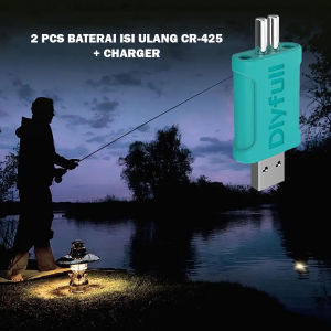 Aksesoris Memancing Charger Baterai CR425 Sudah Termasuk Baterai Isi ulang 2 Pcs