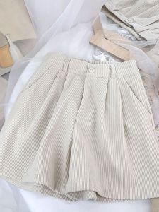 Quần Short Nữ Cạp Cao Rộng Rãi Thường Ngày Dài Vừa Phải Phong Cách Đường Phố Quần Áo Mùa Hè Chất Liệu Khác