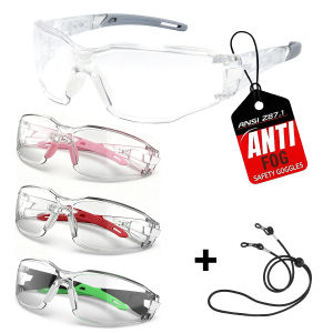 Adjustable Temples Anti-Fog GogglesSafety Glasses for Men and WomenClear LensBlue Light BlockingEye Protection VOPHA HM12