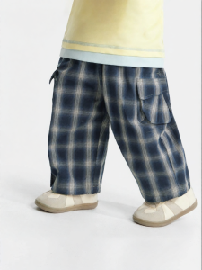 CICIIBEAR | Cotton Boys Plaid Work Style Trousers