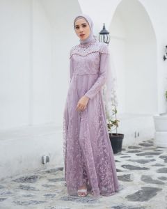 Dress Brukat Kekinian Gamis Muslim Brokat Wanita Mewah Seragam Bridesmaid Baju Wisuda Tunangan Lamaran Kondangan Modern Namira