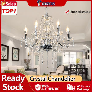 GOGEOUS chandelier modern design Luxury Crystal chanderlier living room E14 (includes 6 or 8 bulbs) chandelier ceiling light sala for Dining Living Room Bedroom Hall Hanging Lamp Home Decor Indoor Lighting Fixture christmas light