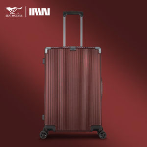 SEPTWOLVES | New Large Capacity 20-inch Wine Red Travel Suitcase