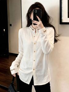 UYFY | Elegant Oversized White Round Neck Long Sleeve Women Shirt