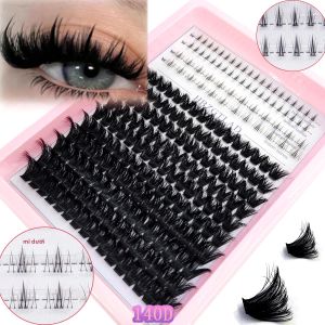 Mi Giả 3D Xù Mượt Kiểu Cụm Độ Cong D Dày 80D/100D/140D/160D Kèm Mi Dưới 10-18mm Tóc Tổng Hợp Làm Thủ Công