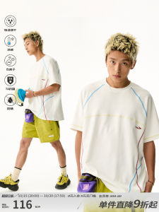 เสื้อยืดแขนสั้นผู้ชาย NewJNXS 7A ทรงหลวม ทรงลำลอง ทรงปกติ คอตั้ง แขนสั้น ทรงปกติ ผ้าฝ้ายผสมโพลีเอสเตอร์ ฤดูร้อน 2025