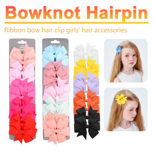10Pcs Hair Childrens Cute Hair Clip Set for Baby Girls Grosgrain Ribbon Bowknot Mini Newborn Hairpins Barrettes
