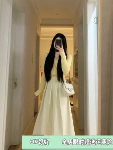 Slim Fit Knitted Open Cardigan Womens Yellow Milk Spring 2024 New Style Long Sleeve Low Collar Solid Color Simple Sweater Jacket