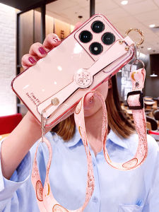 Redmi K70 pro Womens Creative Silicone Phone Case Full Cover Wristband Crossbody Anti-Fall Soft Shell Environmentally Friendly