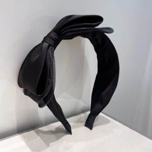 Pure Color Commuter Butterfly Knot Hairband Womens Simple Versatile High-End Feeling Hair Clip Headwear Fashionable Hair Travel