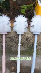 Chổi tròn cọ bồn cầu nhà vệ sinh nhựa Việt Nhật 5853 Cây cọ toilet silicone cọ bồn cầu đa năng
