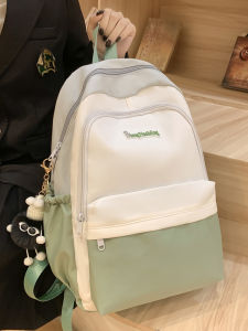 กระเป๋าเป้สะพายหลังผู้หญิงสไตล์ญี่ปุ่นและเกาหลี กระเป๋าใส่หนังสือแบบมีซิป กระเป๋าสะพายไหล่สองชั้นสำหรับนักเรียนมัธยมปลาย