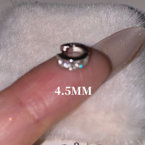 Single 4.5MM Straight Pin Ear Cuff Precise 925 Sterling Silver Embedded Diamond Ultra Small Ear Bone Pin Sleep without Removal