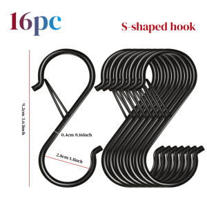 S-Shaped Hook Heavy-Duty Wardrobe Hook with Safety Buckle Used for Hanging Plants Clothes Kitchen Utensils String Lights