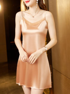 ชุดเดรสสายเดี่ยวผ้าซาตินอะซิเตทสำหรับผู้หญิงในช่วงฤดูร้อนใหม่ เสื้อชั้นในด้านใน เสื้อชั้นในด้านนอก ความรู้สึกหรูหรา ชุดเสื้อกั๊ก