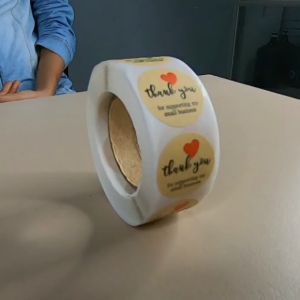 STIKER LABEL 1 ROLL ISI 500 PCS MOTIF THANK YOU / AKSESORIS / LABEL / PRODUK / STIKER