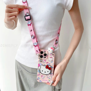 DIMBEPLY Cute Kitty Case For Realme 5 5i 6i 8i 9i C2 C3 C12 C15 C25 C20 C21Y C25Y C30 C30s C33 C35 C55 C53 C67 Note 50 Cartoon My Melody Kuromi Candy 3D Doll Phone Case with Bracket Strap
