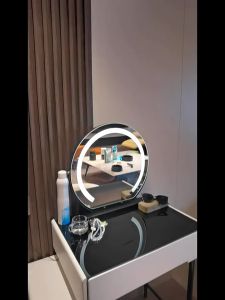 LED Makeup Mirror Desktop Adjustable Light Vanity Mirror Home Smart Light Touch Screen Luxury Bedroom Dresser Mirror LED Makeup Mirror makeup Circular cosmetic mirror