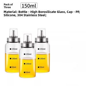 Loolecondera | Glass Oil Bottle Soy Sauce Bottle Vinegar Flask Seasoning Bottle Set