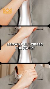 Crown Mens Full Zipped Boxy Polo with Collar Plain Korean Style Tops Polos for Mens and Women polo shirts men formal casual