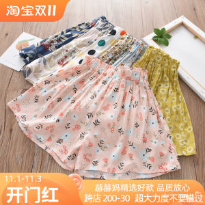  Style Childrens Summer Cotton Silk Skirt Pants Baby Girls Floral Print Outerwear Artificial Cotton Shorts Half Skirt