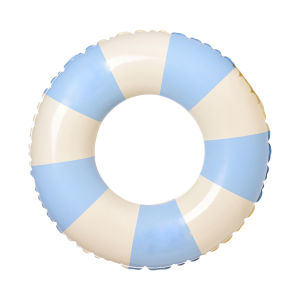 New Summer Inflatable Retro Stripe Swim Ring Anti Roll Over Thickened PVC Adult Swimming Float for Beach Pool Use