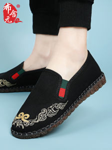 New Style Embroidered Thin Mens Driving Shoes Beijing Old Style Flat Board Shoes Breathable Casual Shoes for Spring Autumn