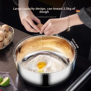 Food Grade Stainless Steel Multifunction Kitchen Bowl Thickened With Lid