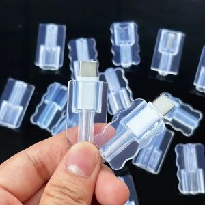 10pcs Clear Charging Cable Sleeves Anti-Breakage Protector for Apple/Android Cords Easy Install
