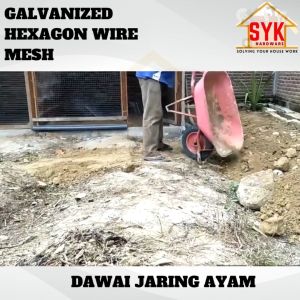 SYK Galvanized Hexagon Wire Mesh Chicken Netting Jaring Ayam Itik Dawai Jaring Besi Pertanian 20 Meter