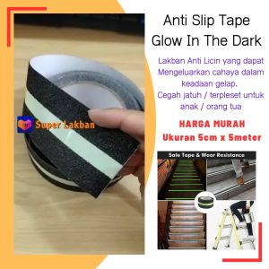 Lakban Anti Licin Tangga Isolasi Fosfor Stiker Nyala Dalam Gelap Safety Walk Tape Anti Slip Viral Glow In The Dark 5 cm x 5 meter