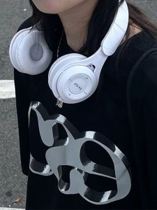 Xiaohongshu Same Style Wireless Bluetooth Headphone Head-Mounted Retro Girls Small Halter Photo Decoration Headset