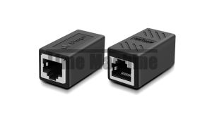 Black Rj45 Connector Female To Female Network Ethernet Lan Connector Adapter Coupler