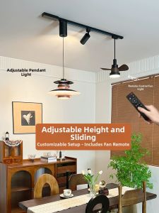 oaArtstandard | Retro Adjustable Track Hanging Lamp with Spotlight and Fan Integration