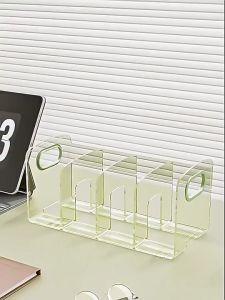 Acrylic desktop bookshelf storage box office documents student book storage rack Facial mask storage