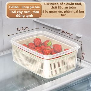 MEIZHUFU | Hộp Đựng Thực Phẩm Đôi Kín Hơi Với Nắp Cho Trái Cây Và Rau Củ
