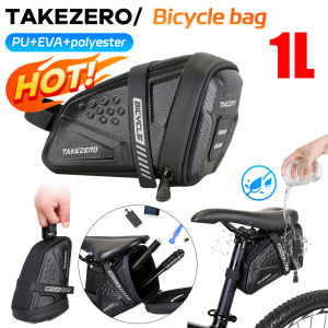 1L Bicycle Bag Large Capacity Bike Seat Bag Back Seat Pouch Reflective Bike Pocket Pack EVA for Mountain Road Bikes