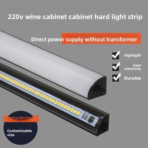 Ultra-Bright LED Strip Lights 220V for Wine Cabinet Display Case Built-In Corner Lighting Straight Edge Line Lighting
