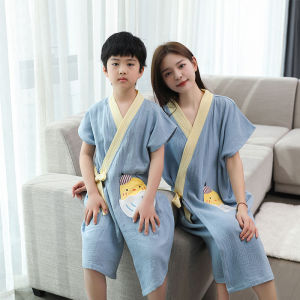 Áo choàng tắm cotton thoáng khí để sử dụng tại nhà: Phong cách áo ba lỗ đa năng Thích hợp cho người lớn và trẻ em Chất liệu cotton nguyên chất
