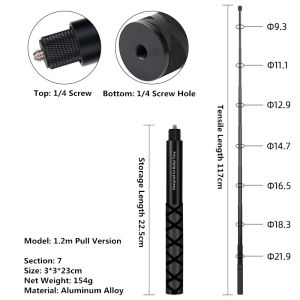 Metal Invisible Extended Edition Selfie Stick Scalable Monopod for Insta360 X3 X4 X5 Accessories for GoPro DJI Action 5 4 Stick