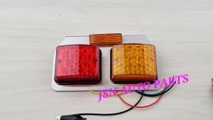 J115S13 Truck/Lori LED SQUARE Side LampRed Yellow Iron Plate Side Marker Signal Light Lori Aksesori (12V OR 24V)