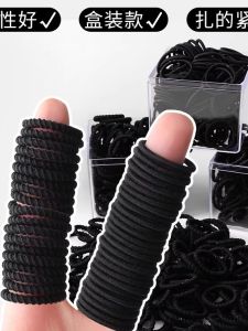 Black Hair Ties for Women Baby Thumb Hair Bands Non-Damaging Childrens Hair Rings Infant Finger Hair Bands Hair Accessories