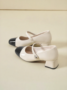 Josiny | French Shallow Cut Coarse Heeled Pumps New