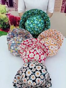 หมวกแบบบูรณาการพิมพ์ลายสำหรับผู้หญิง  หมวกเก็บชาดอกไม้สำหรับงานเกษตร หมวกบังแดดพับเก็บได้หน้า  หมวกกันแดด หมวกแก๊ปกันแดด หมวกคลุมหน้ากันแดด  Topi Bucket Sunscreen cap/Sunscreen Hat