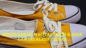 Sepatu Slip On Wanita Terbaru 2024 Flat Kanvas Import Murah Karet Lentur Empuk Keren Nyaman Dikaki