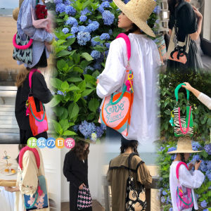 Original Popular Japanese Style Knitted Mini Handbag Soft Polyester Bucket Bag with Exposure Closing for Youth Casual Use